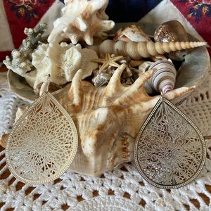 Earrings, Oval shape with Lovely Design, Silver, Gorgeous❣️